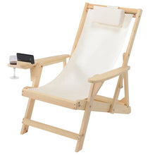 Canvas Sling Chair With Cup And Wine Holder And Ottoman (Set Of 4)