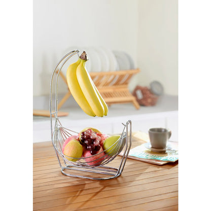 Silver Fruit Basket With Banana Hanger
