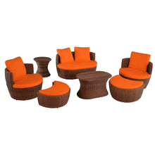Outdoor 7-Piece Ottoman Set