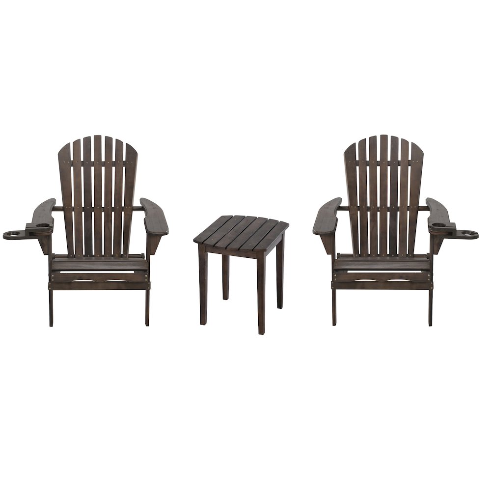 Foldable Adirondack Chair With Cup Holder Bristro Set