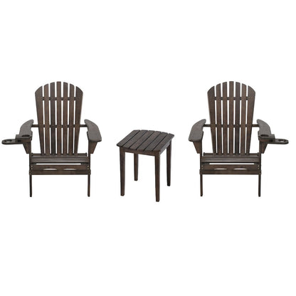 Foldable Adirondack Chair With Cup Holder Bristro Set