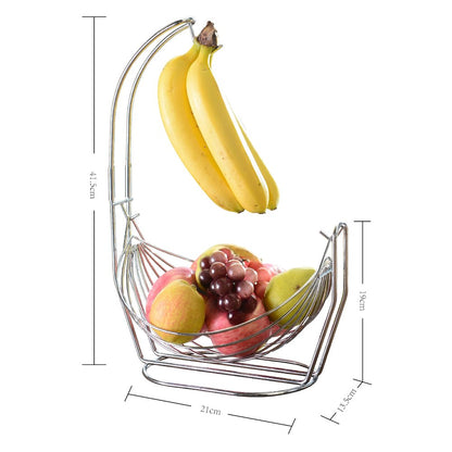 Silver Fruit Basket With Banana Hanger