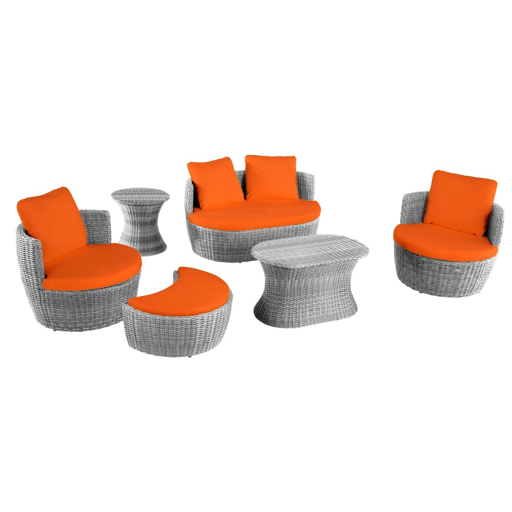 Outdoor 6-Piece Ottoman Set
