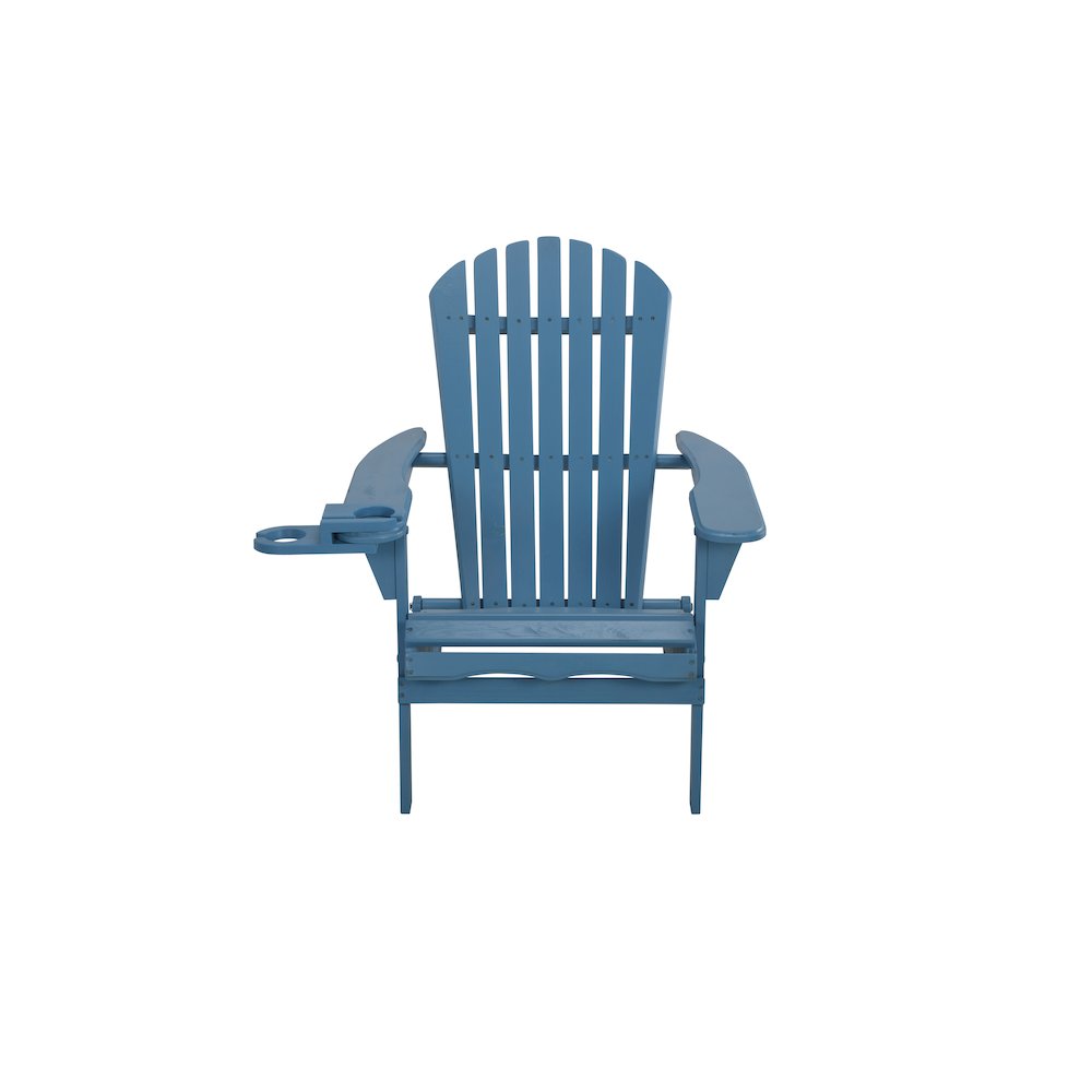 Foldable Adirondack Chair With Cup Holder Set Of 2