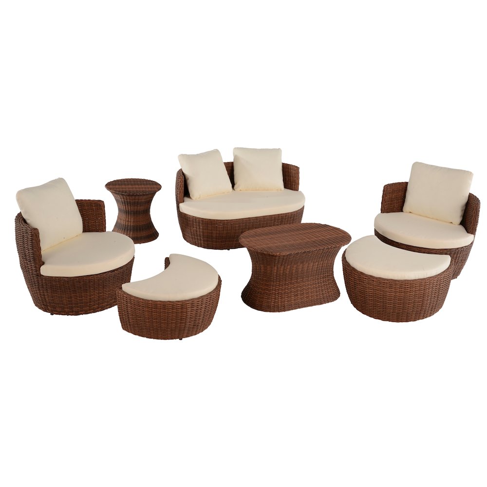 Outdoor 7-Piece Ottoman Set