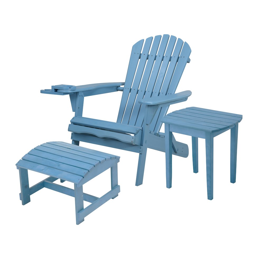Foldable Adirondack Chair With Cup Holder Bristro Set With Ottoman