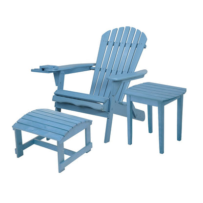 Foldable Adirondack Chair With Cup Holder Bristro Set With Ottoman