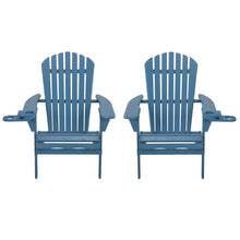 Foldable Adirondack Chair With Cup Holder Set Of 2