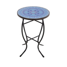 Mosaic Pansies Blue Accent Table