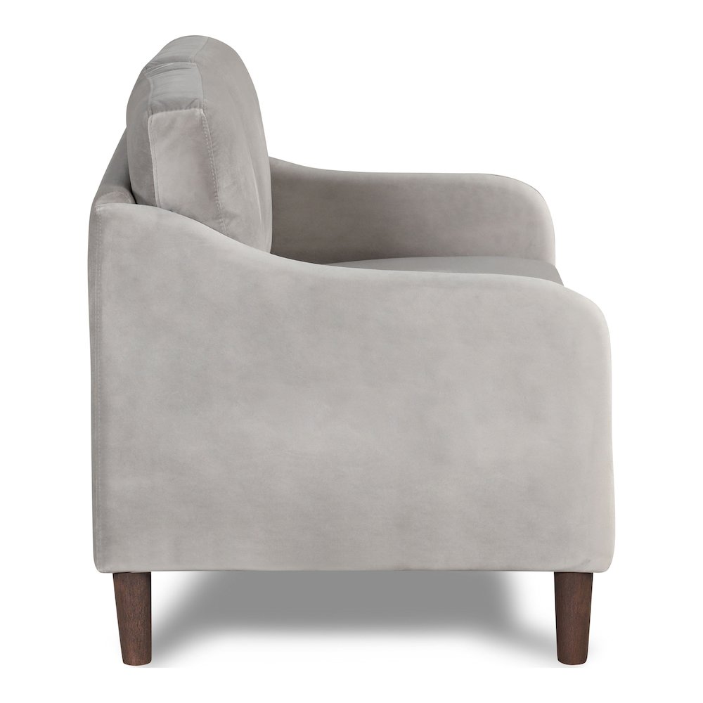 Theo Modern Velvet Fabric Loveseat Sofa in Gray