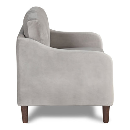 Theo Modern Velvet Fabric Loveseat Sofa in Gray
