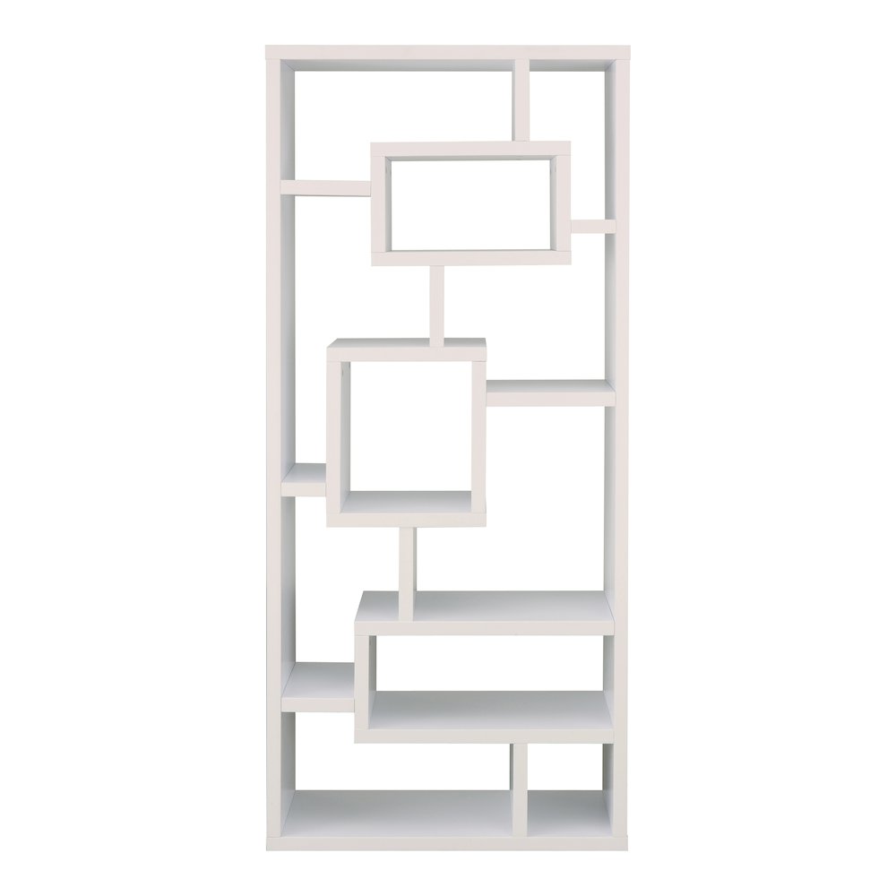 Hazo Modern Wood Open-Back Bookcase in White