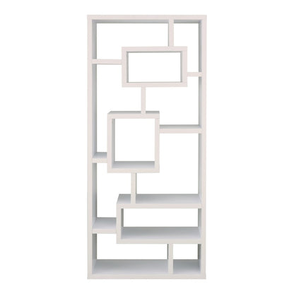Hazo Modern Wood Open-Back Bookcase in White