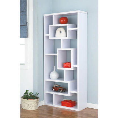 Hazo Modern Wood Open-Back Bookcase in White