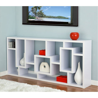 Hazo Modern Wood Open-Back Bookcase in White