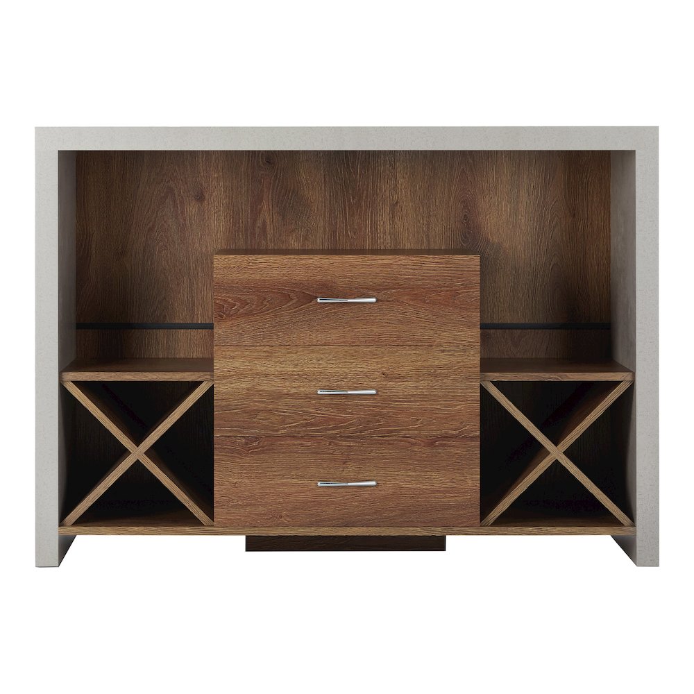 Dixen Wood Multi-Storage Buffet Server in Distressed Walnut