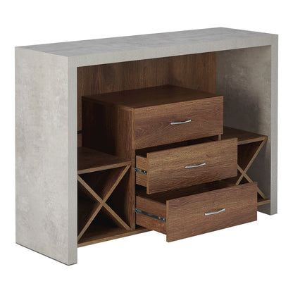 Dixen Wood Multi-Storage Buffet Server in Distressed Walnut