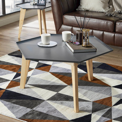 Bok Modern Chic Metal Tray-Top Coffee Table in Gray