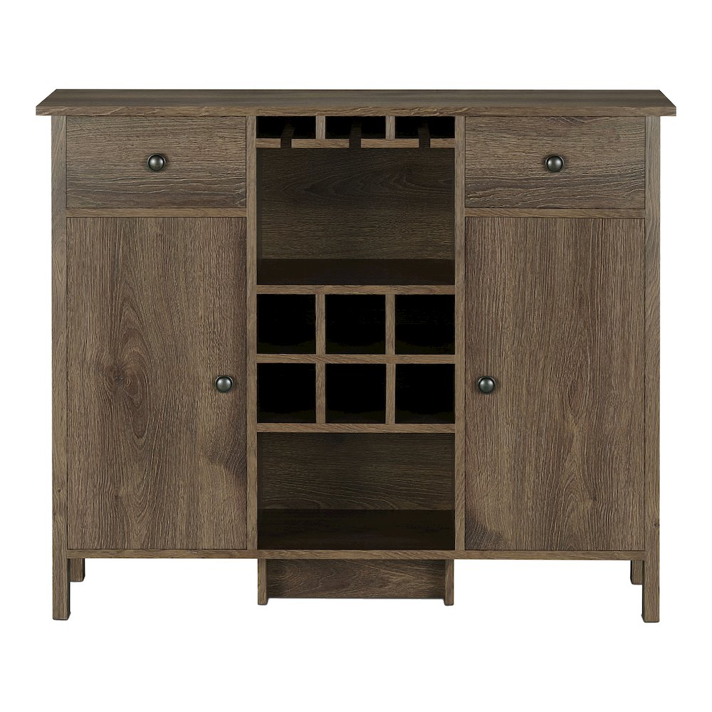 Bonsall Wood Multi-Storage Buffet in Distressed Walnut