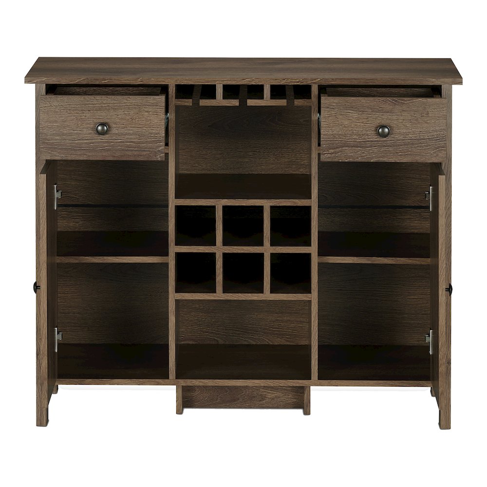Bonsall Wood Multi-Storage Buffet in Distressed Walnut