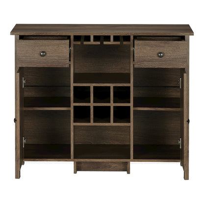Bonsall Wood Multi-Storage Buffet in Distressed Walnut