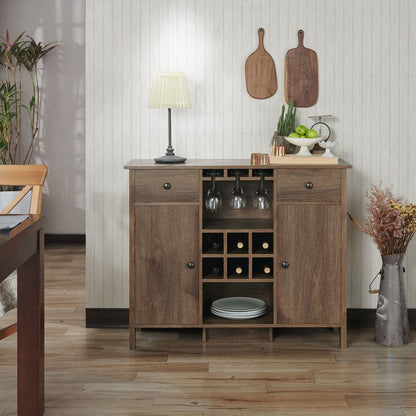 Bonsall Wood Multi-Storage Buffet in Distressed Walnut