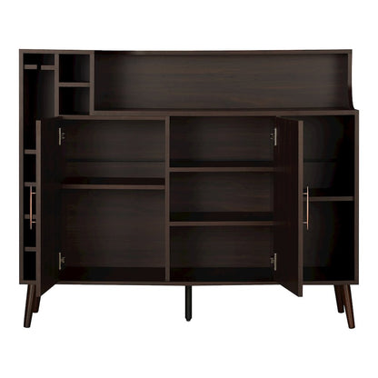 Reid Modern Wood Multi-Storage Buffet in Wenge Brown