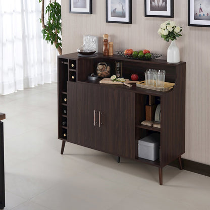 Reid Modern Wood Multi-Storage Buffet in Wenge Brown