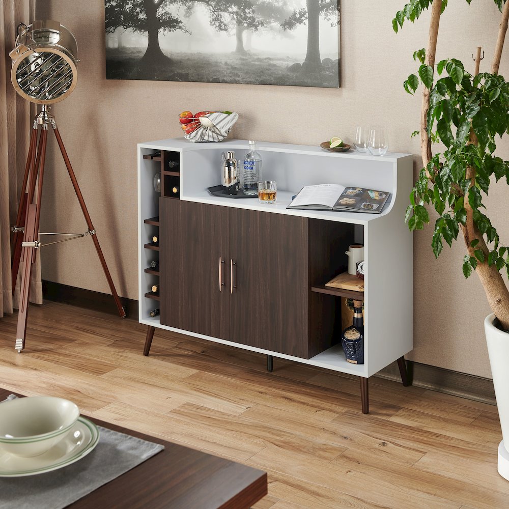 Reid Modern Wood Multi-Storage Buffet in White