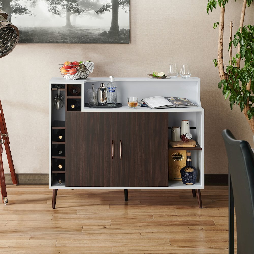 Reid Modern Wood Multi-Storage Buffet in White