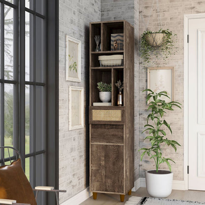 Estel Rustic Wood Multi-Storage TV Tower in Reclaimed Oak