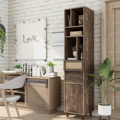 Estel Rustic Wood Multi-Storage TV Tower in Reclaimed Oak
