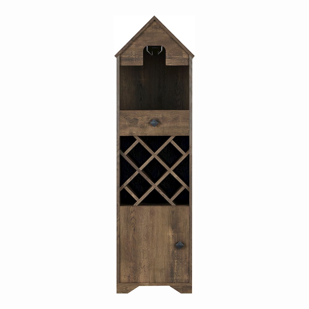 Cruz Rustic Wood 5-Bottle Wine Rack in Reclaimed Oak