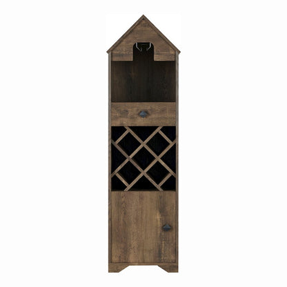 Cruz Rustic Wood 5-Bottle Wine Rack in Reclaimed Oak
