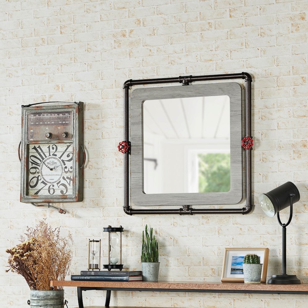 Harimon Rectangle Wood Wall Mirror
