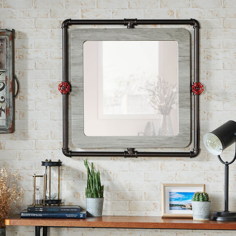 Harimon Rectangle Wood Wall Mirror