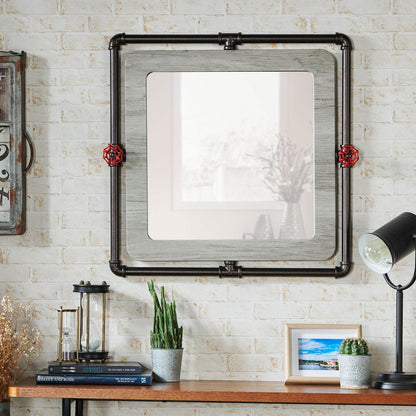 Harimon Rectangle Wood Wall Mirror