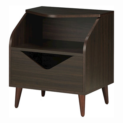 Barr 1-Drawer and 1-Shelf Wood Teen Nightstand