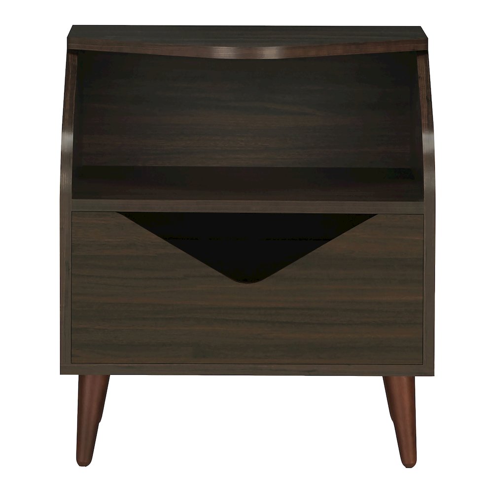 Barr 1-Drawer and 1-Shelf Wood Teen Nightstand