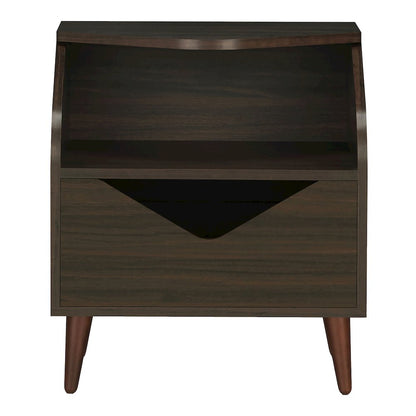 Barr 1-Drawer and 1-Shelf Wood Teen Nightstand
