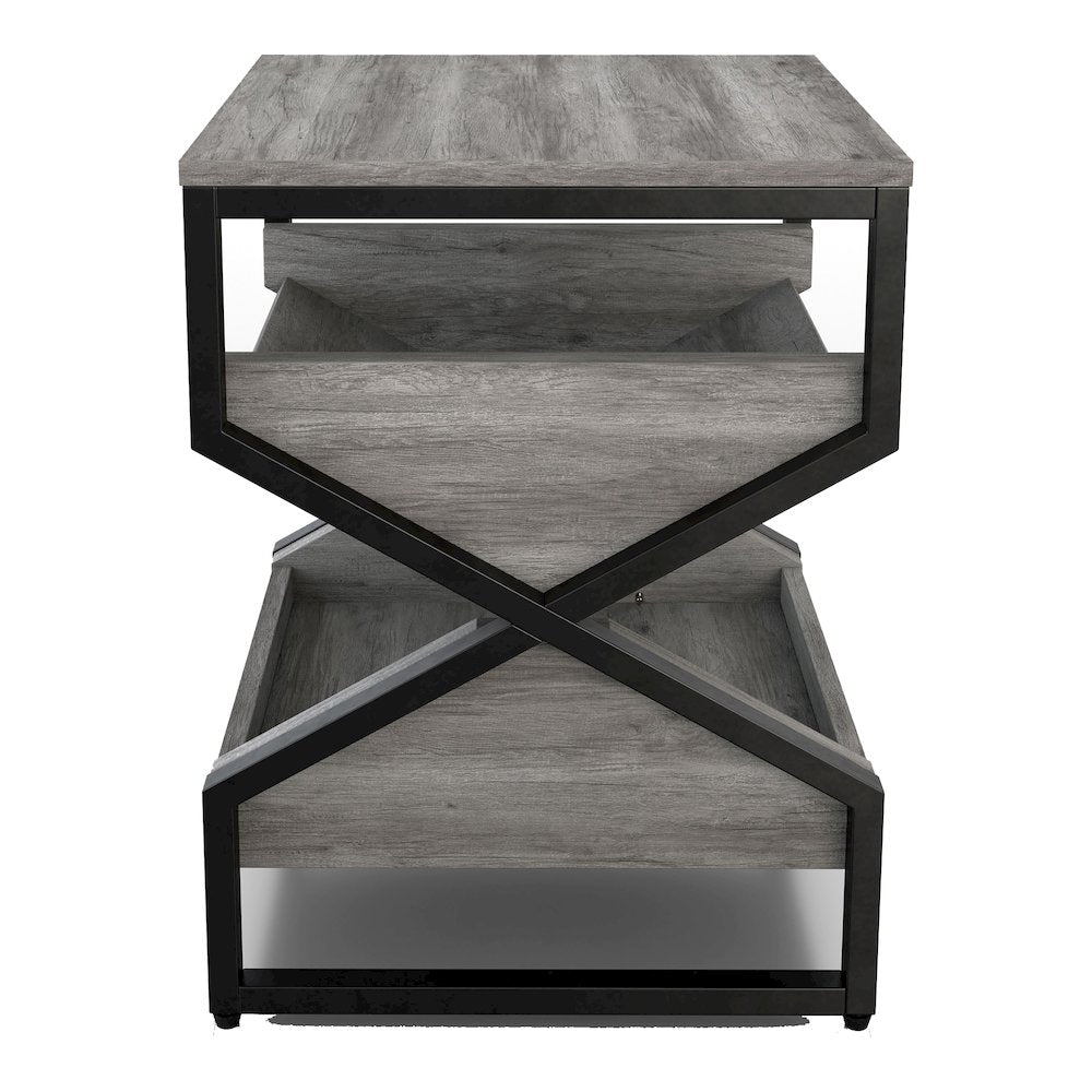 Fille Modern Wood 2-Shelf End Table
