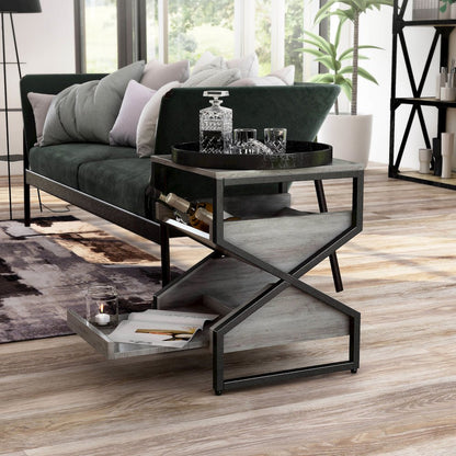 Fille Modern Wood 2-Shelf End Table