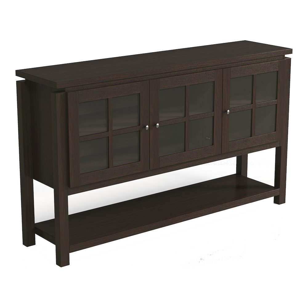 Tellun Contemporary Wood Multi-Storage Buffet in Walnut