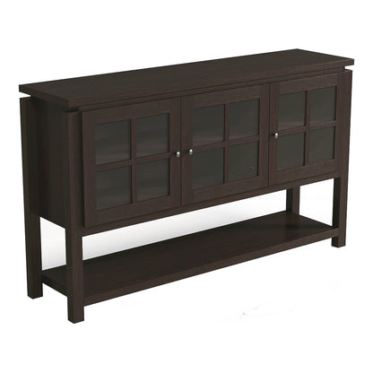 Tellun Contemporary Wood Multi-Storage Buffet in Walnut