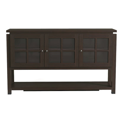 Tellun Contemporary Wood Multi-Storage Buffet in Walnut