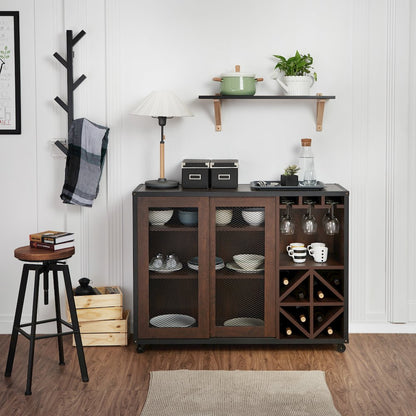 Alan Wood Multi-Storage Buffet with Casters in Walnut