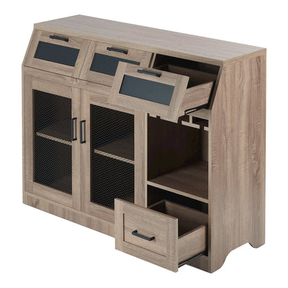 Coffman Wood Wine Storage Buffet in Chestnut Brown