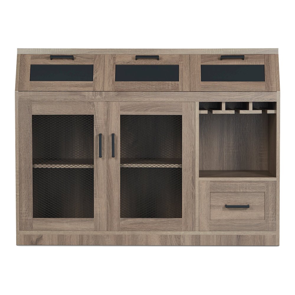 Coffman Wood Wine Storage Buffet in Chestnut Brown