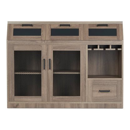 Coffman Wood Wine Storage Buffet in Chestnut Brown
