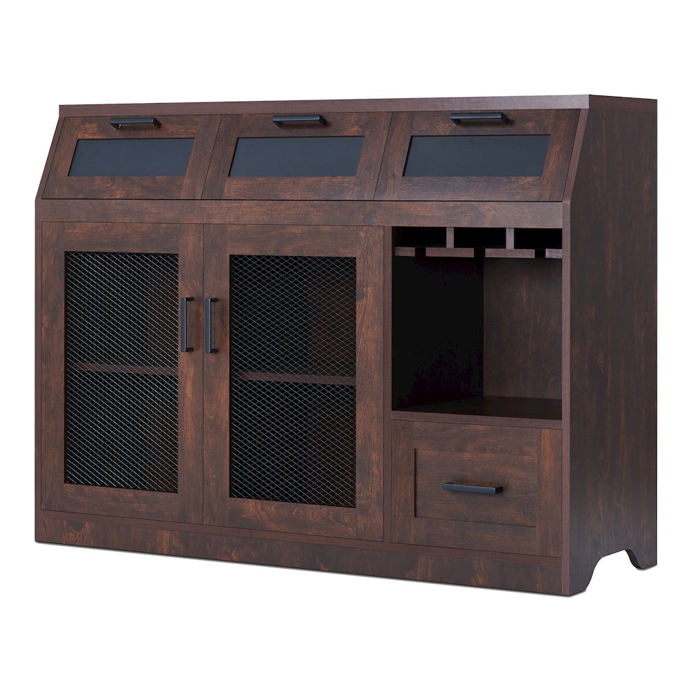 Coffman Wood Wine Storage Buffet in Vintage Walnut